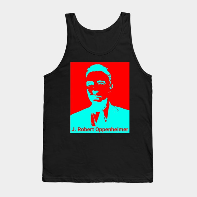 Oppenheimer - Blue on Red Tank Top by Distinct Designs NZ